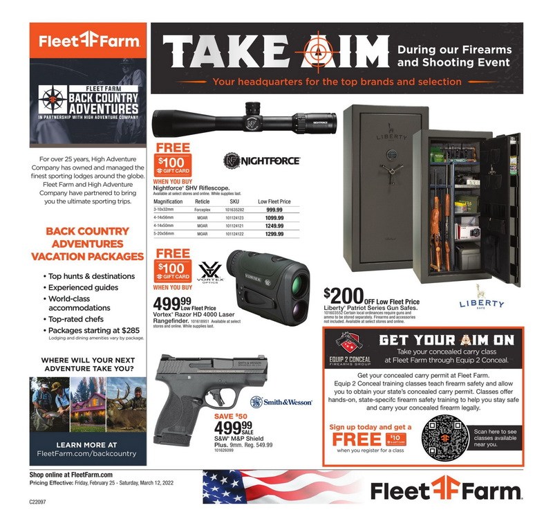 Fleet Farm Firearms & Shooting Event Feb 25 Mar 12, 2022