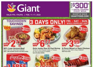 Giant Food Weekly Ad Feb 11 – Feb 17, 2022 (Valentine’s Day Promotion Included)