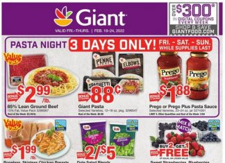 Giant Food Weekly Ad Feb 18 – Feb 24, 2022