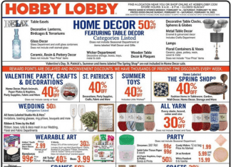 Hobby Lobby Weekly Ad Feb 13 – Feb 19, 2022