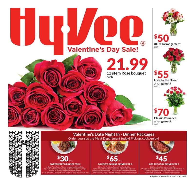 HyVee Valentine's Day Ad Feb 02 Feb 14, 2022
