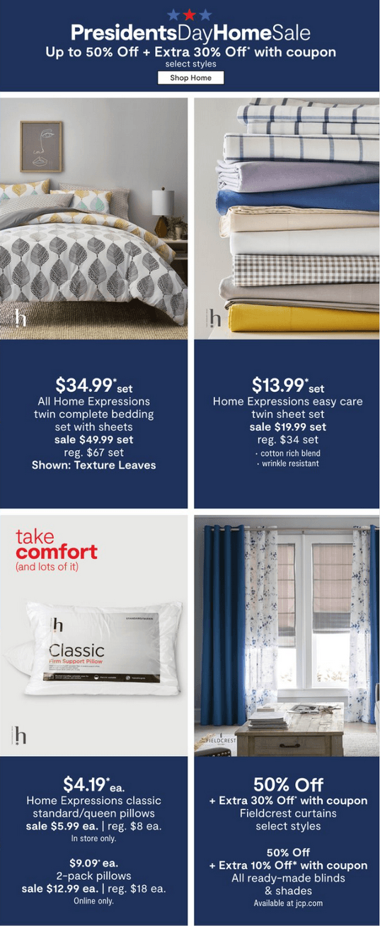 JCPenney President Day Sale Feb 18 Feb 21, 2022