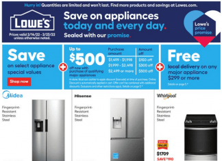 Lowe’s Weekly Ad Feb 14 – Feb 23, 2022