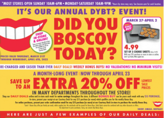 Boscov’s Weekly Ad Mar 31 – Apr 06, 2022