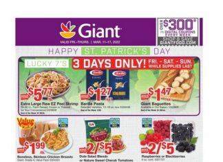 Giant Food Weekly Ad Mar 11 – Mar 17, 2022 (St. Patrick’s Day Promotion Included)