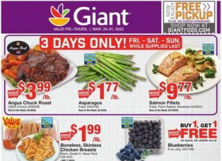 Giant Food Weekly Ad Mar 25 – Mar 31, 2022