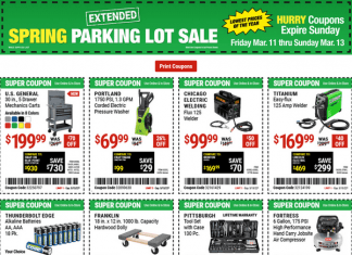 Harbor Freight Coupon Ad Mar 11 – Mar 13, 2022