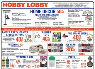 Hobby Lobby Weekly Ad Mar 27 – Apr 02, 2022