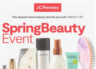 JCpenney Spring Beauty Sale Mar 07 – Mar 20, 2022