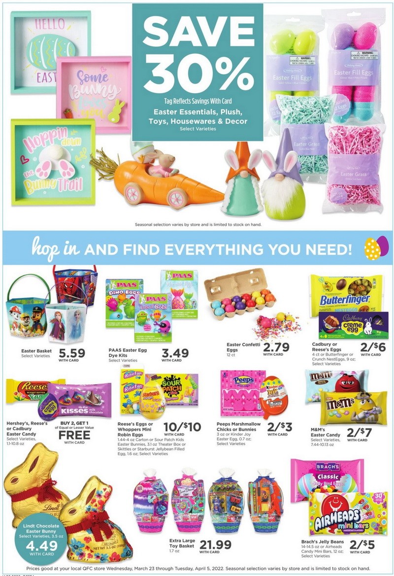 QFC Weekly Ad Mar 23 Mar 29, 2022 (Easter Promotion Included)