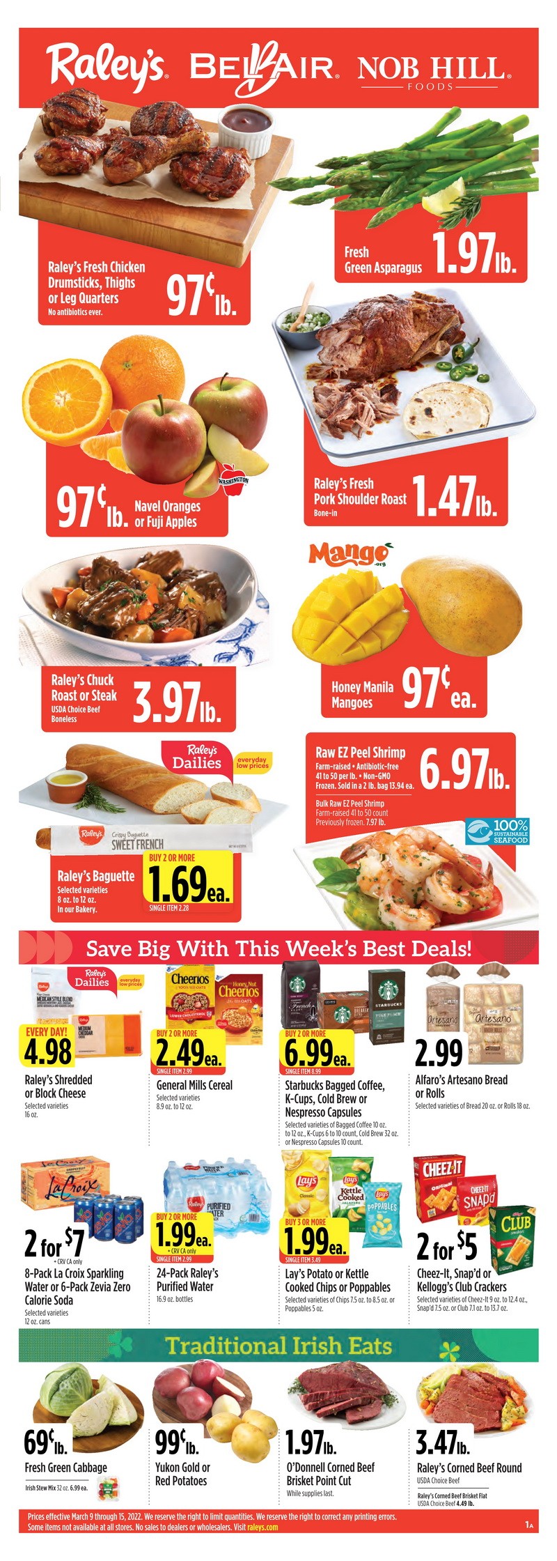 Raley's Supermarkets Weekly Ad Mar 09 – Mar 15, 2022