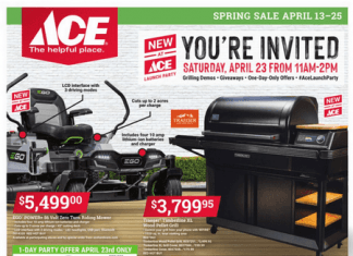 ACE Hardware Spring Sale Apr 13 – Apr 25, 2022