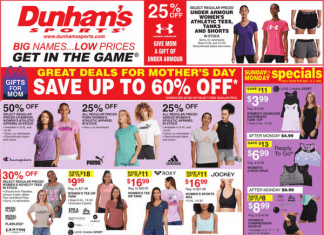 Dunham’s Sports Weekly Ad Apr 30 – May 05, 2022 (Mother’s Day Promotion Included)