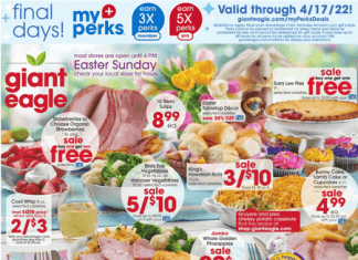 Giant Eagle Weekly Ad Apr 14 – Apr 20, 2022 (Easter Promotion Included)