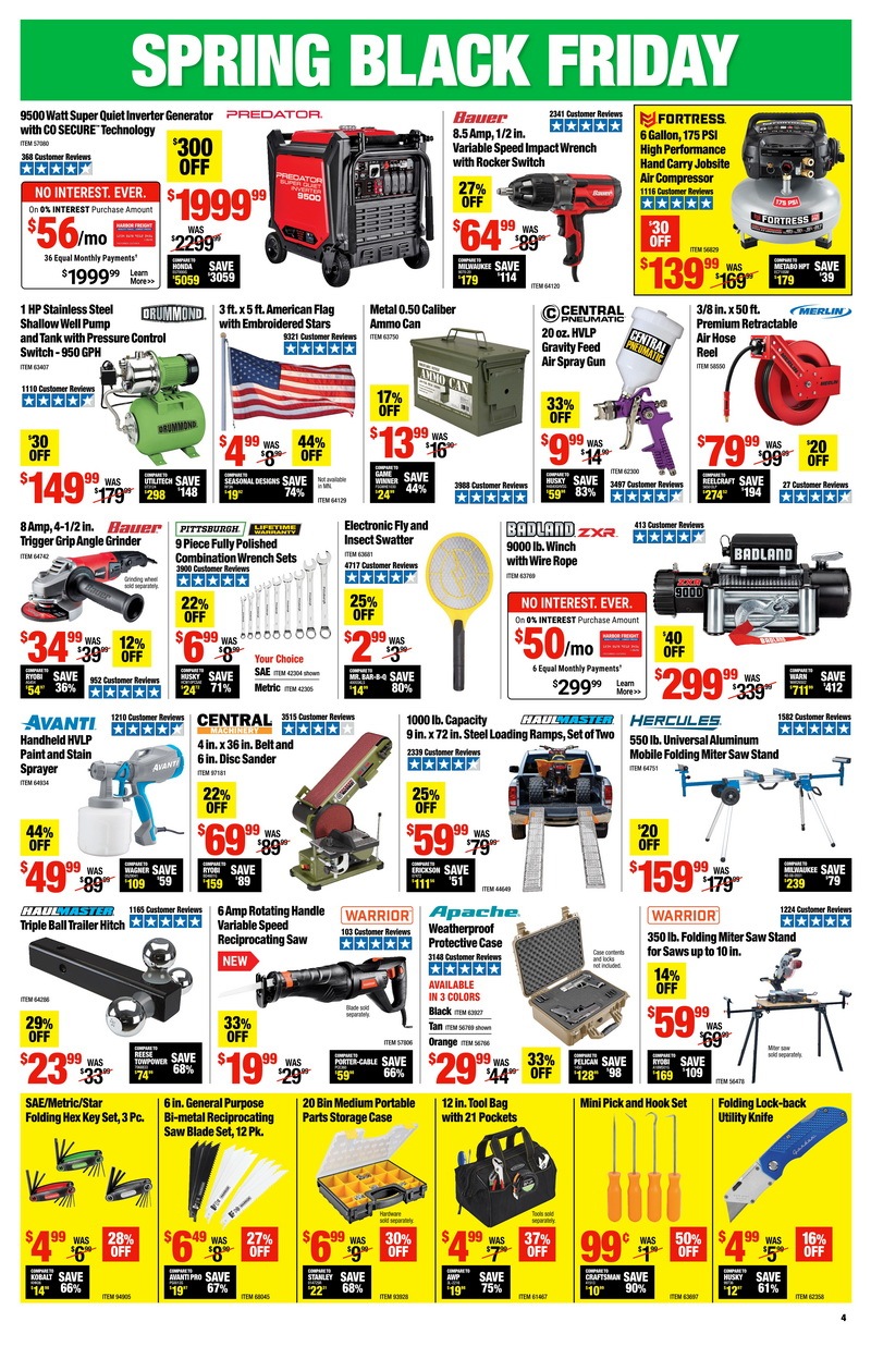 Harbor Freight Spring Black Friday Sale Apr 04 Apr 10, 2022