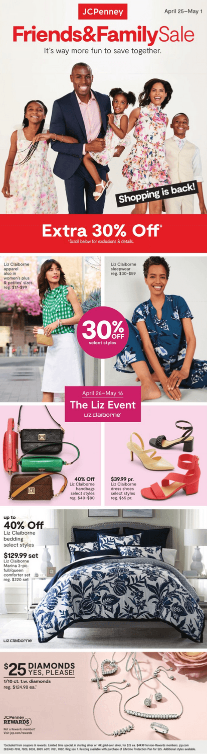 Jcpenney Low Christmas Sales 2022 Jcpenney Friends And Family Flyer Sale Apr 25 – May 01, 2022