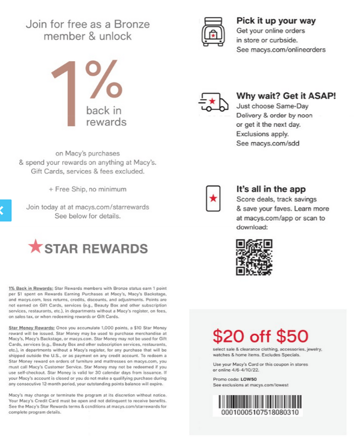 Macy's April Lowest Prices of the Season Sale Apr 06 Apr 10, 2022