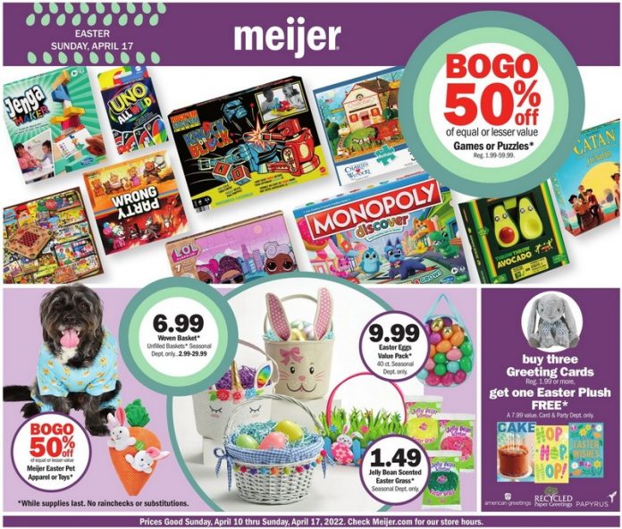 Meijer Easter Ad Apr 10 Apr 17, 2022