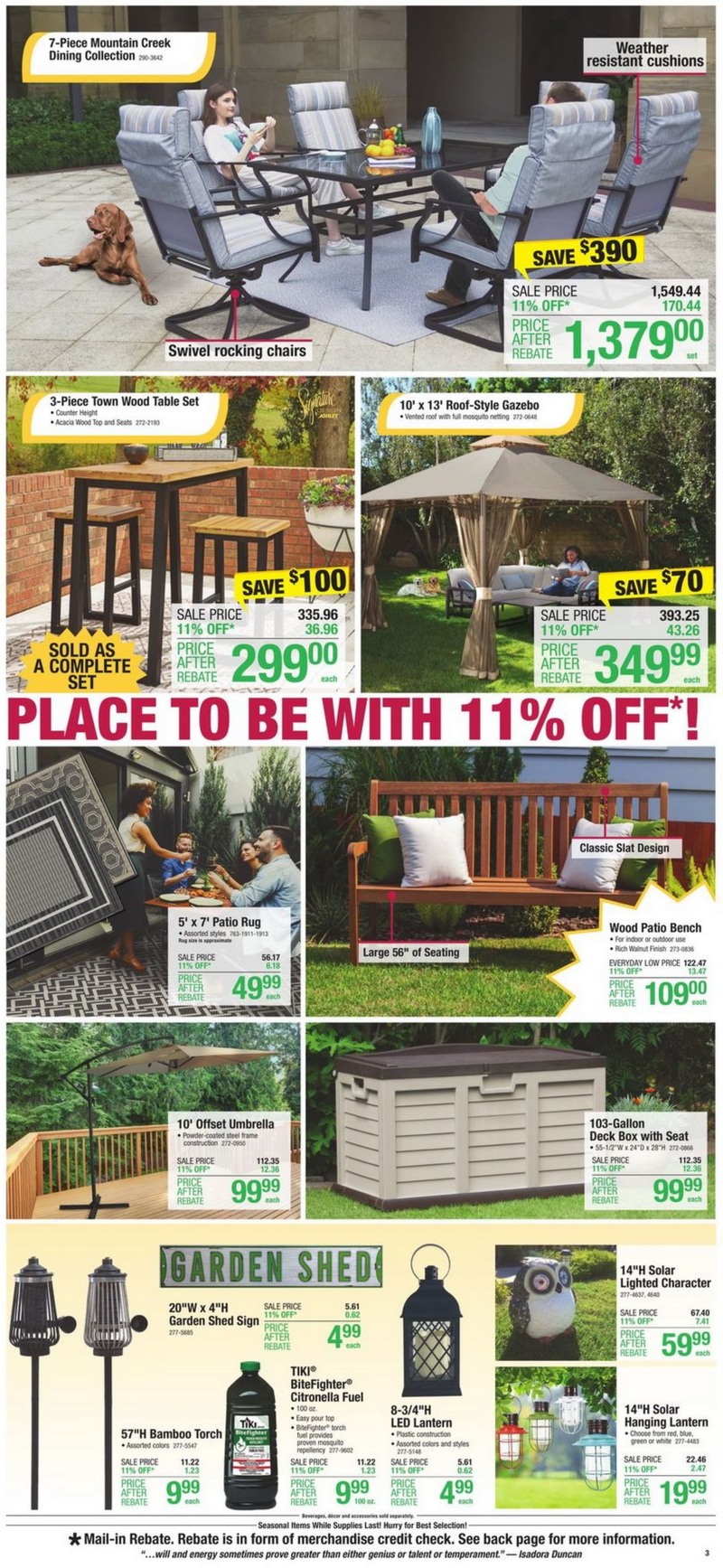 Menards Outdoor Living Sale Apr 06 Apr 16, 2022