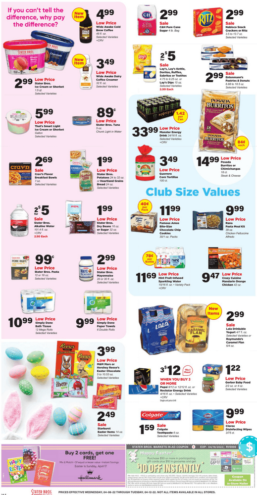 Stater Bros Weekly Ad Apr 06 Apr 12, 2022 (Easter Promotion Included)