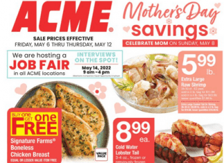 ACME Weekly Ad May 06 – May 12, 2022 (Mother’s Day Promotion Included)