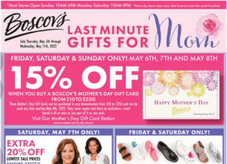 Boscov’s Weekly Ad May 05 – May 11, 2022 (Mother’s Day Promotion Included)