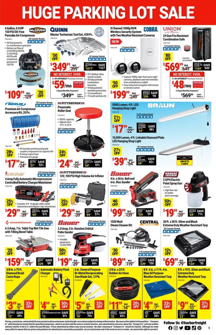 Harbor Freight Huge Parking Lot Sale May 31 Jun 05, 2022