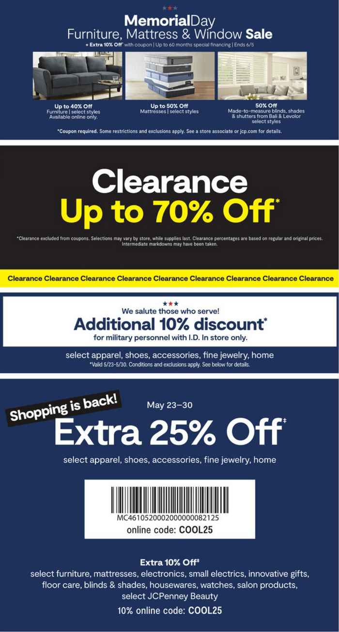 JCPenney Memorial Day Ad May 23 May 25, 2022