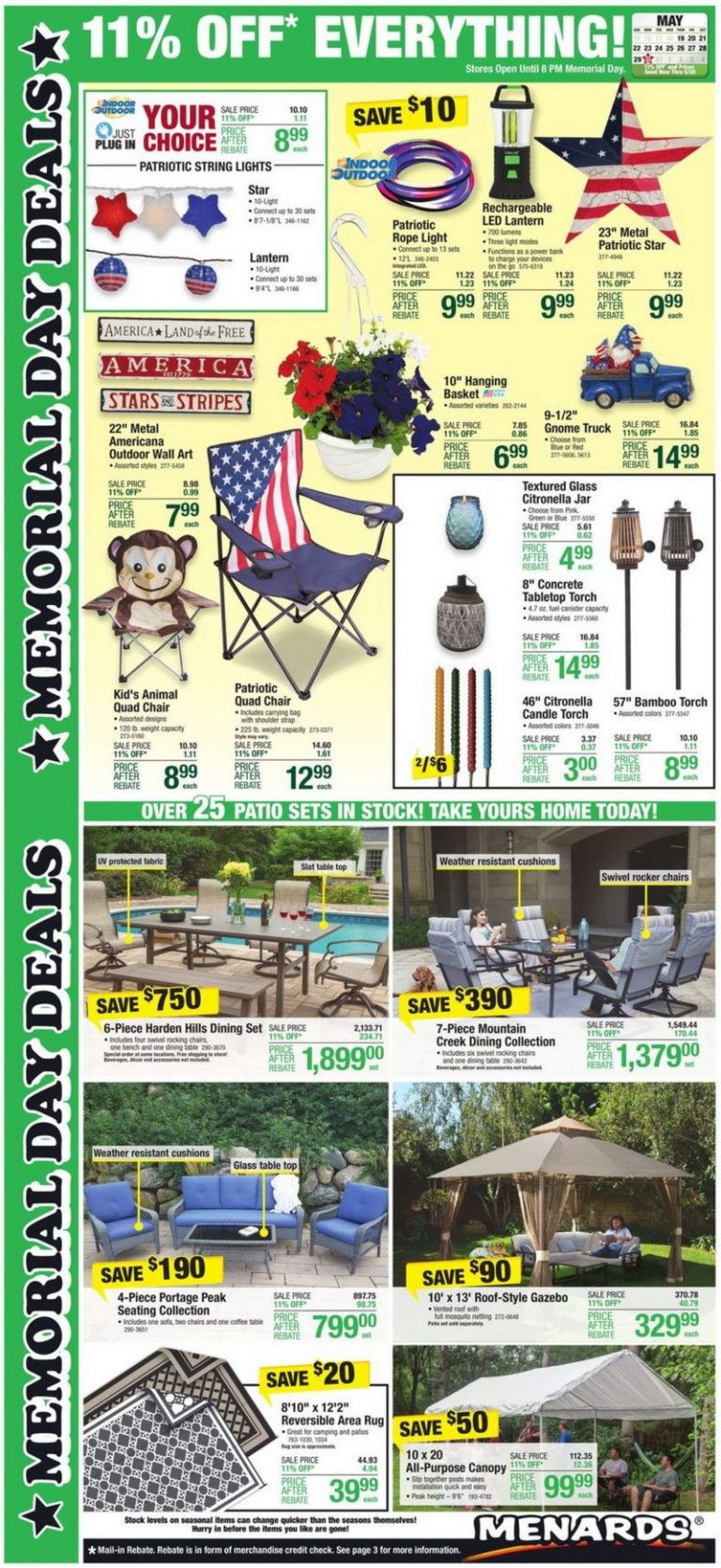 Menards Memorial Day Ad May 19 May 30, 2022