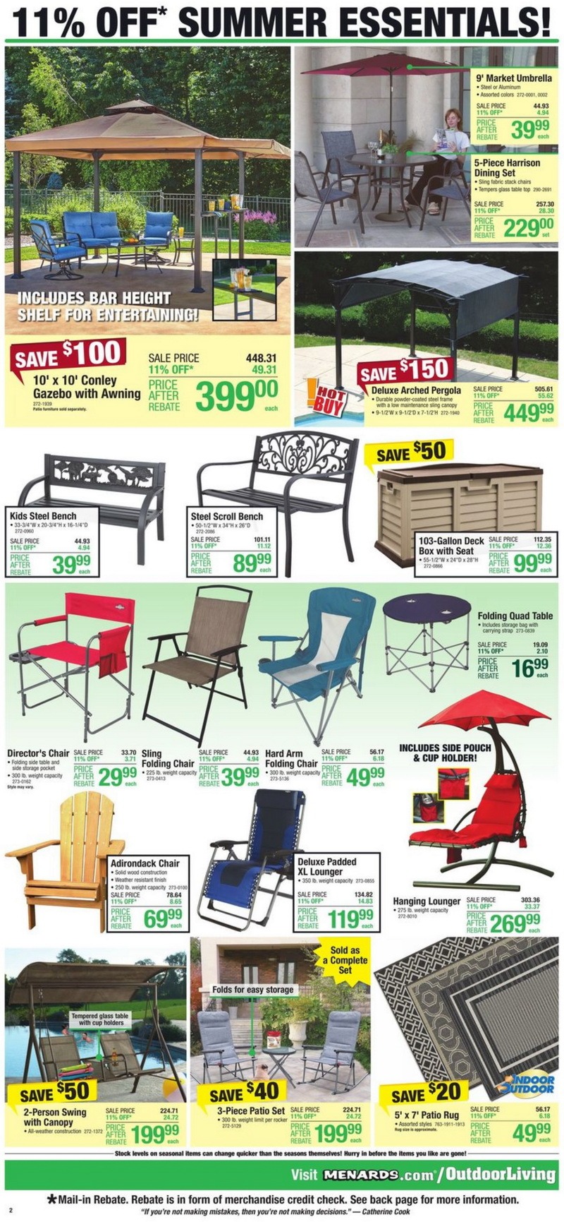 Menards Outdoor Living Ad May 05 May 14, 2022