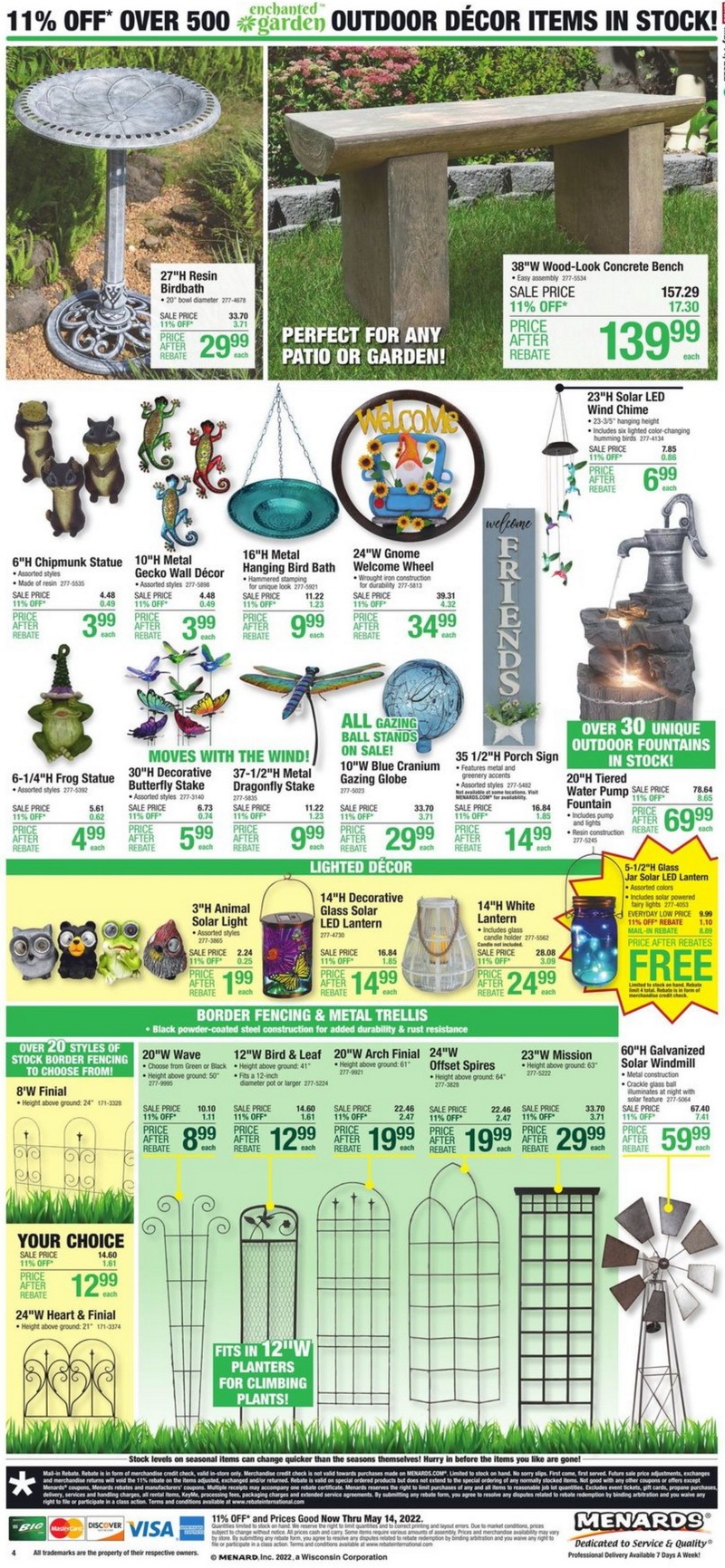 Menards Outdoor Living Ad May 05 May 14, 2022