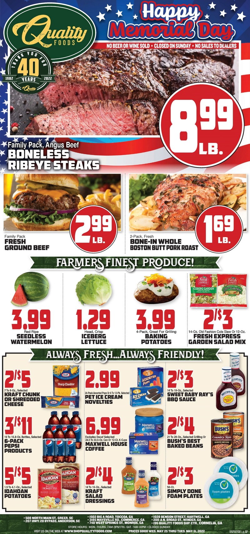 Quality Foods Weekly Ad May 25 May 31, 2022