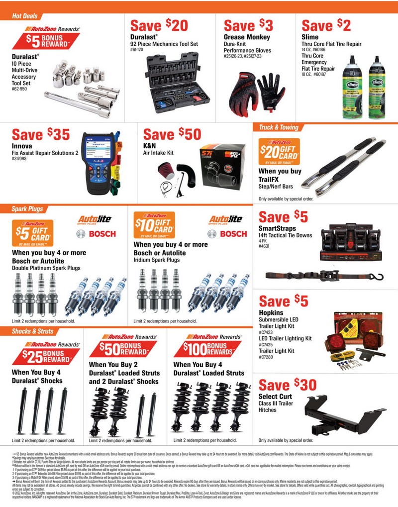 AutoZone Monthly Circular Jun 28 Jul 25, 2022