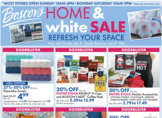 Boscov’s Home and White Sale Jun 02 – Jun 08, 2022