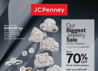 JCPenney Biggest Jewelry Sale of the Season Jun 06 – Jun 22, 2022