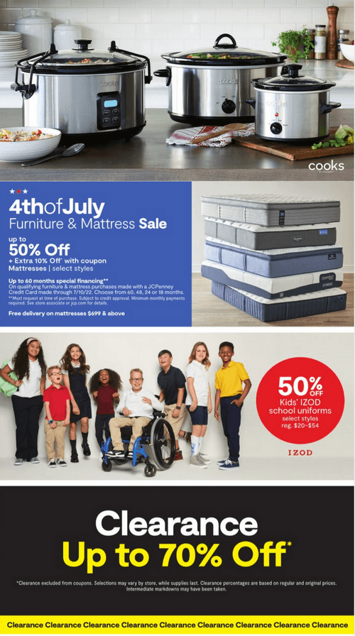 JCPenney 4th of July Sale Jun 27 Jun 29, 2022