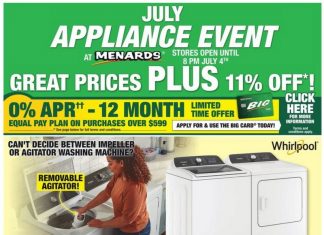 Menards July Appliance Event Jun 30 – Jul 10, 2022