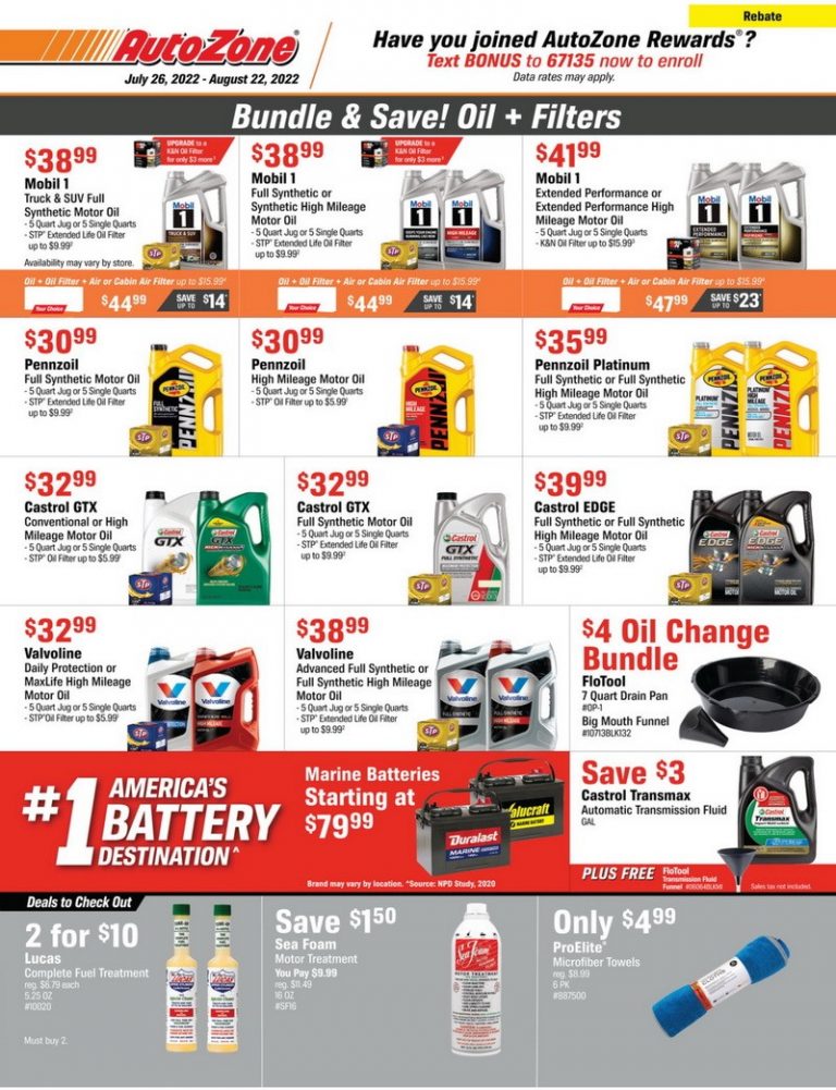 AutoZone Monthly Circular Jul 26 Aug 22, 2022