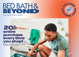 Bed Bath & Beyond College Savings Flyer Sale Jul 11 – Jul 24, 2022