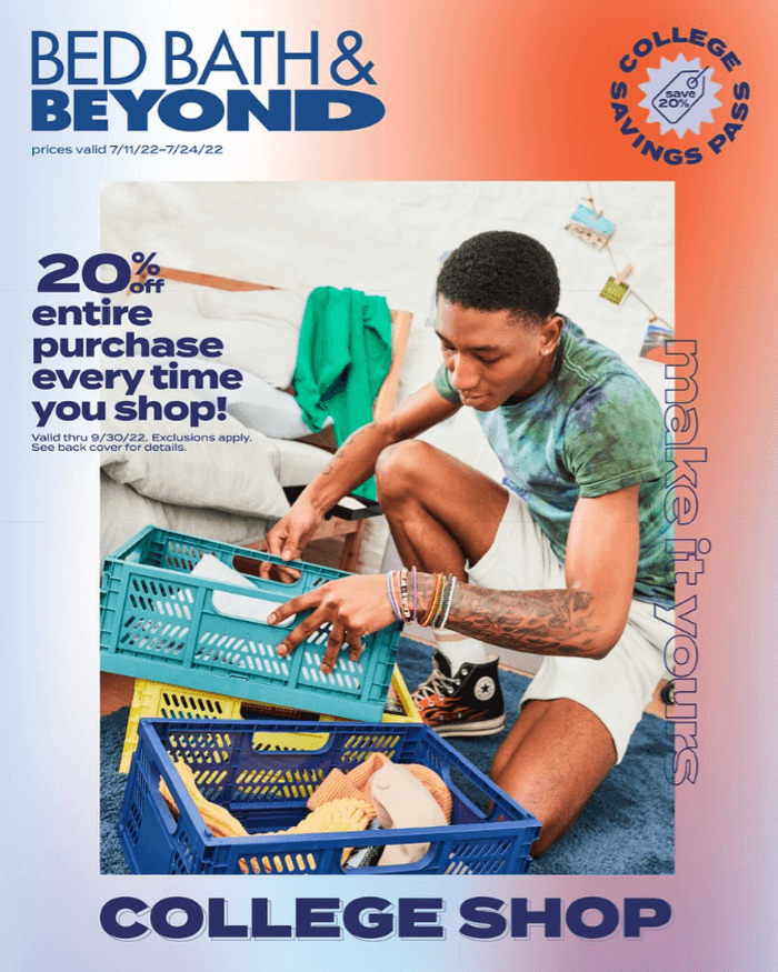 Bed Bath & Beyond College Savings Flyer Sale Jul 11 Jul 24, 2022