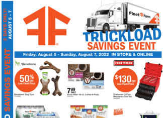 Fleet Farm Truckload Saving Event Aug 05 – Aug 07, 2022