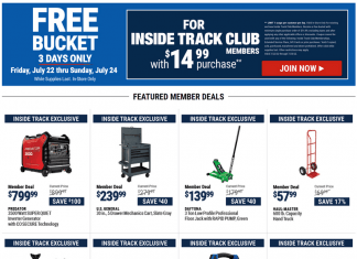Harbor Freight Inside Track Saving Jul 22 – Jul 24, 2022