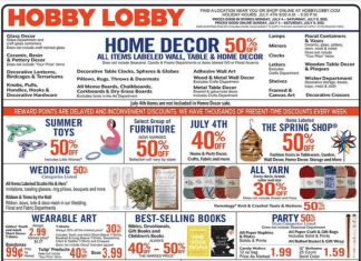 Hobby Lobby Weekly Ad Jul 04 – Jul 09, 2022