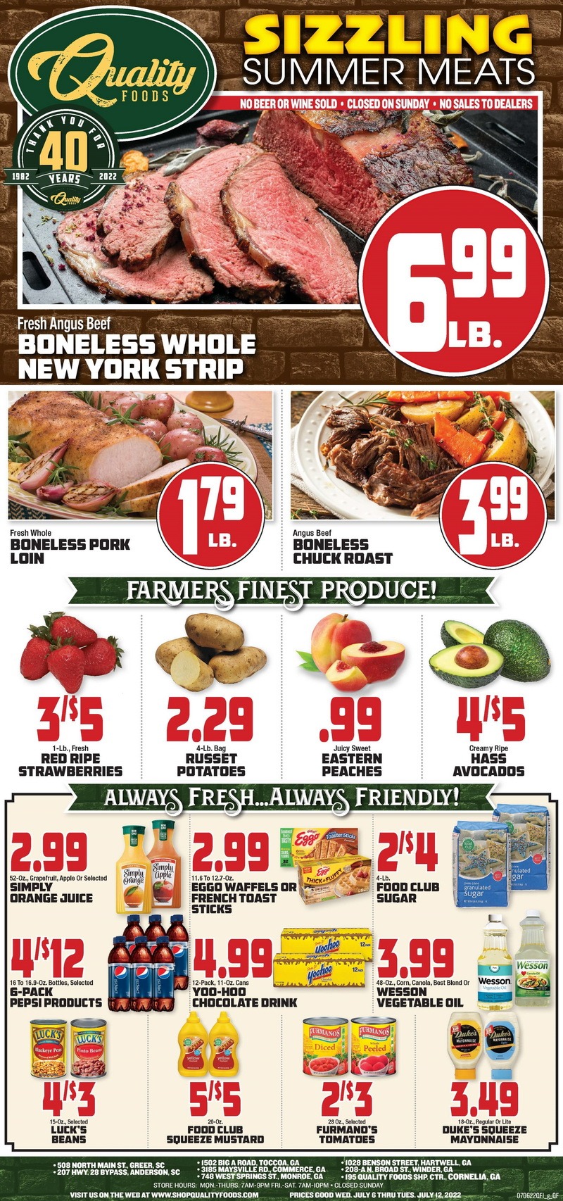 Quality Foods Weekly Ad Jul 06 Jul 12, 2022