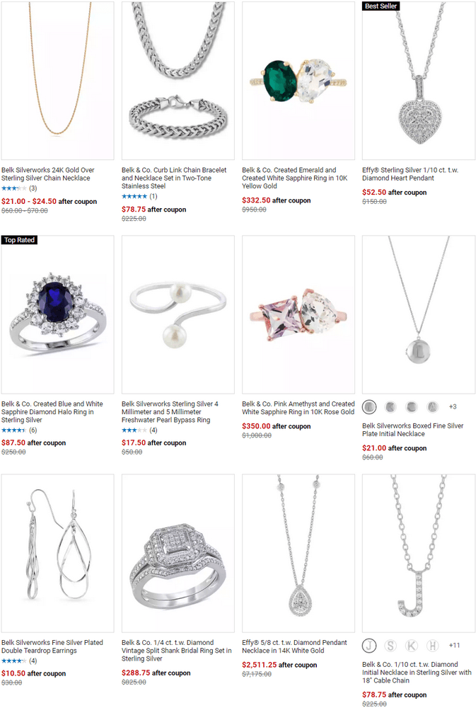 Belk Fine Jewelry & Belk Silverworks Sale Aug 19 Aug 21, 2022