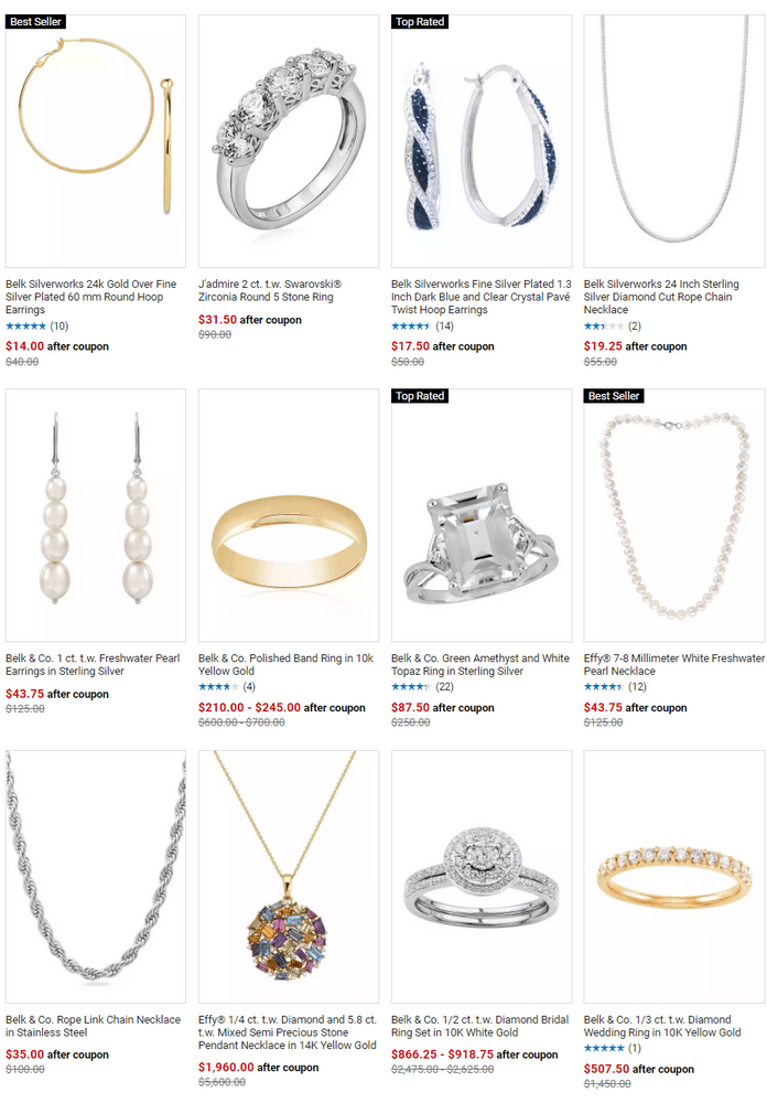 Belk Fine Jewelry & Belk Silverworks Sale Aug 19 Aug 21, 2022