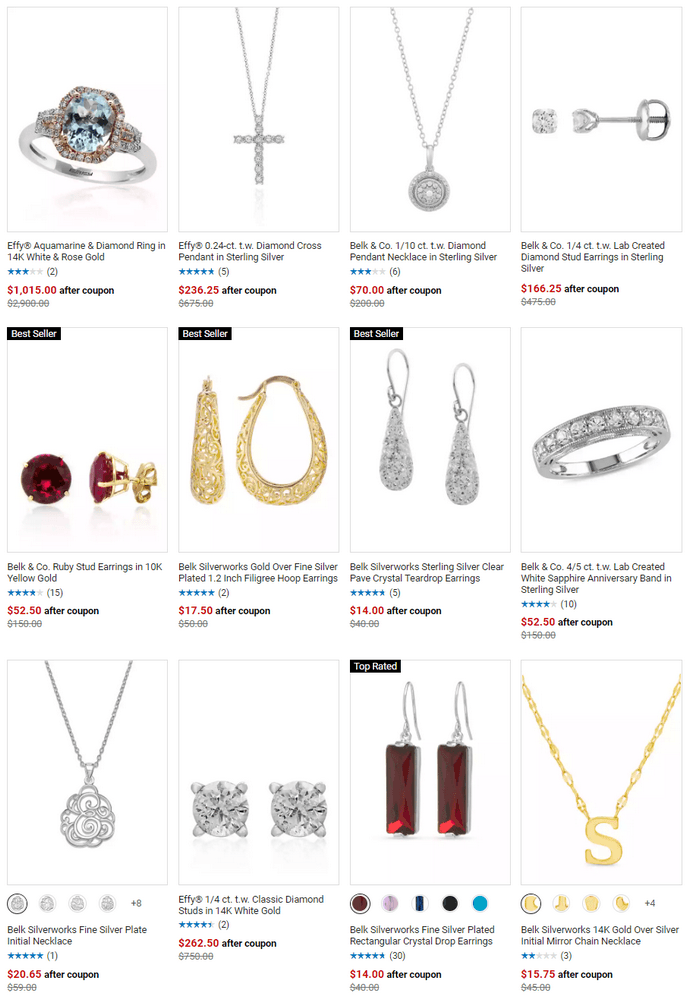Belk Fine Jewelry & Belk Silverworks Sale Aug 19 Aug 21, 2022