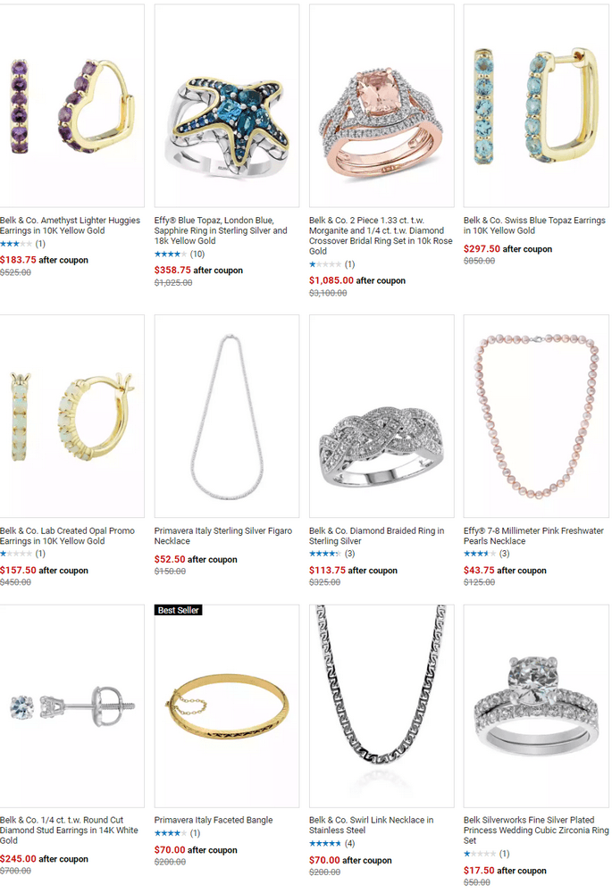 Belk Fine Jewelry & Belk Silverworks Sale Aug 19 Aug 21, 2022