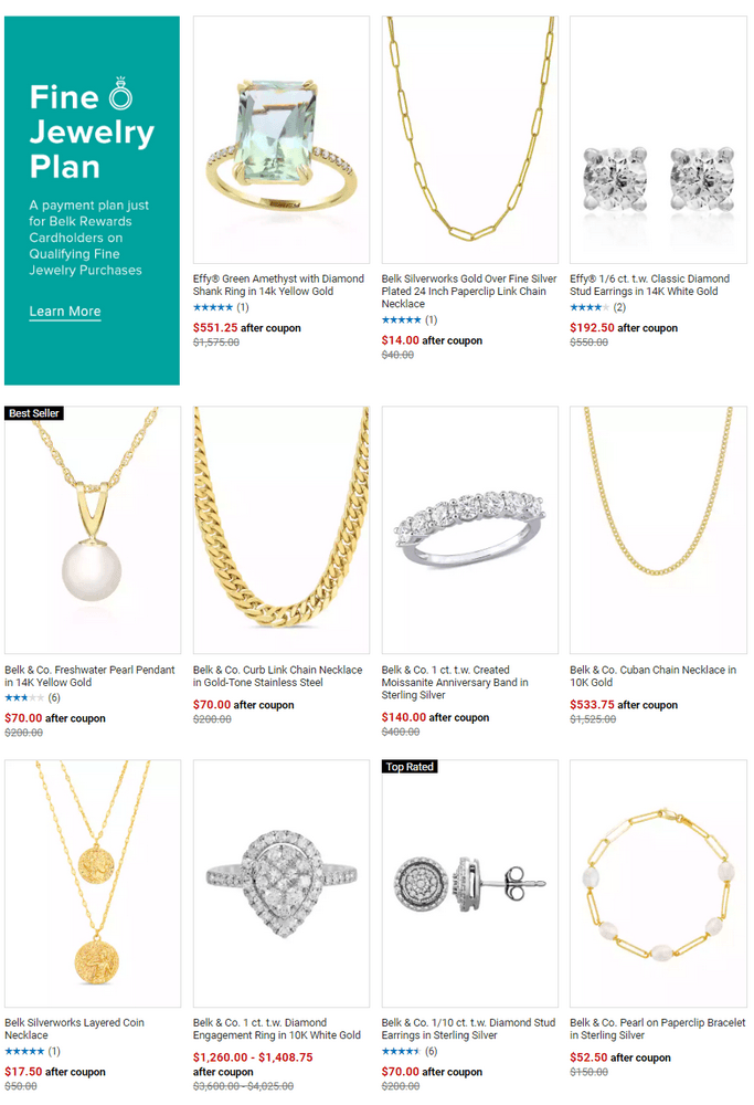 Belk Fine Jewelry & Belk Silverworks Sale Aug 19 Aug 21, 2022