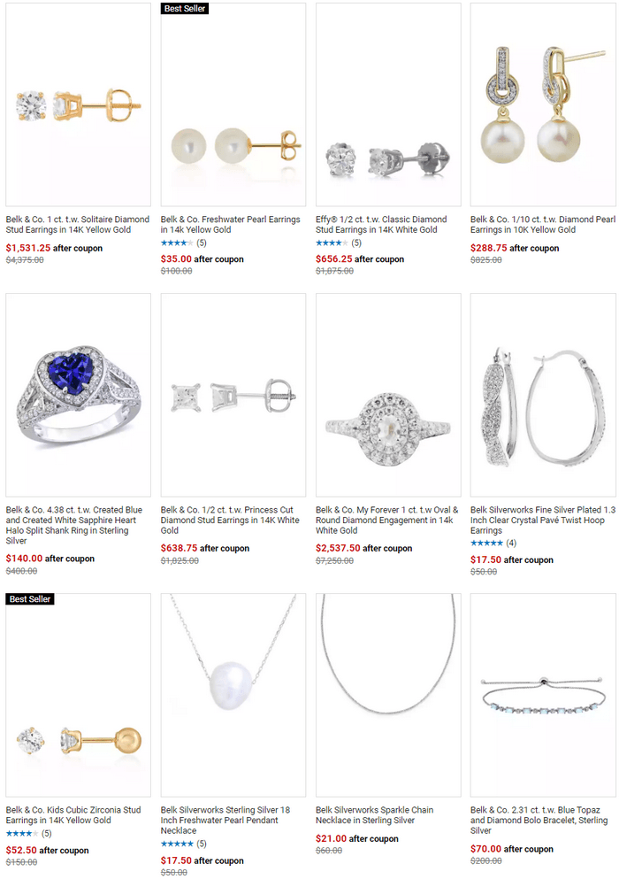 Belk Fine Jewelry & Belk Silverworks Sale Aug 19 Aug 21, 2022